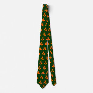 British Isles - Orange on Dark Green (003300) Neck Tie