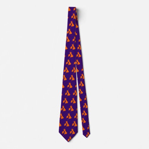 British Isles _ Orange on Violet Neck Tie