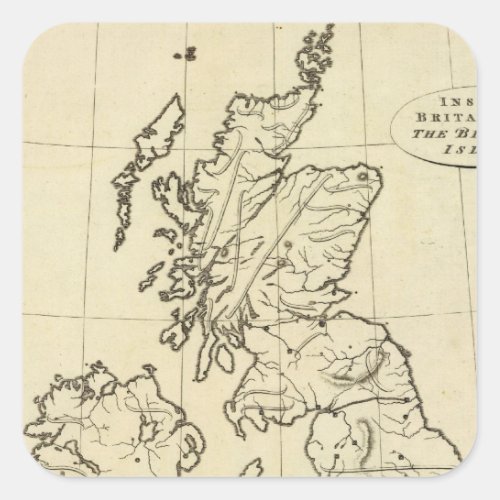 British Isles outline map Square Sticker