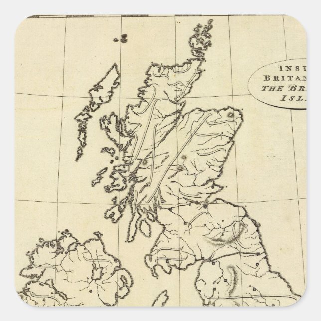 British Isles outline map Square Sticker (Front)