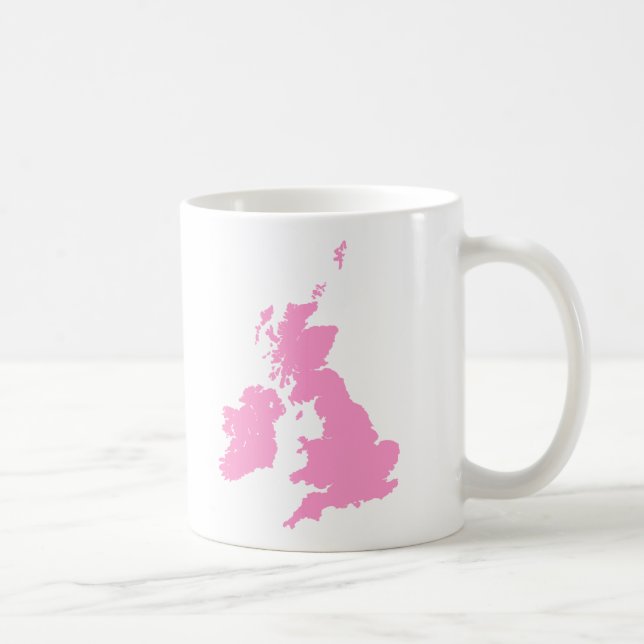 British Isles - Pink Coffee Mug (Right)