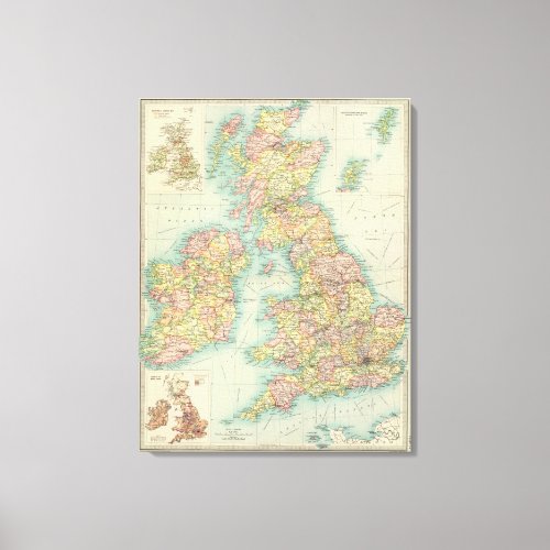 British Isles political map Canvas Print