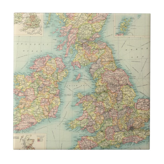 British Isles political map Ceramic Tile (Front)