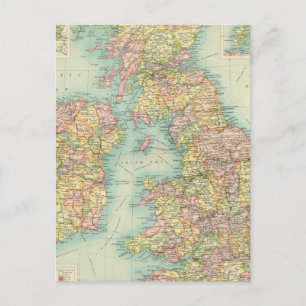 British Isles political map Postcard