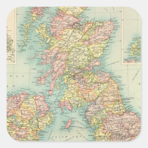 British Isles political map Square Sticker