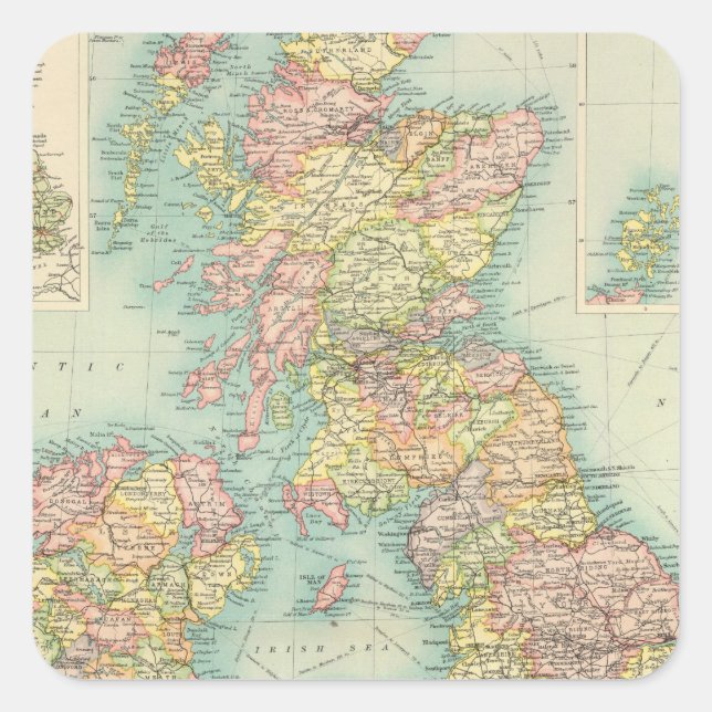 British Isles political map Square Sticker (Front)