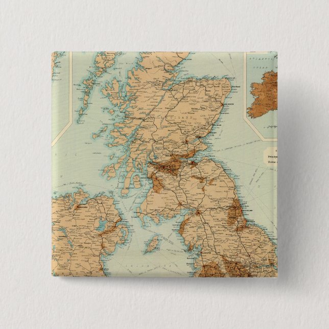 British Isles railways & industrial map Button (Front)