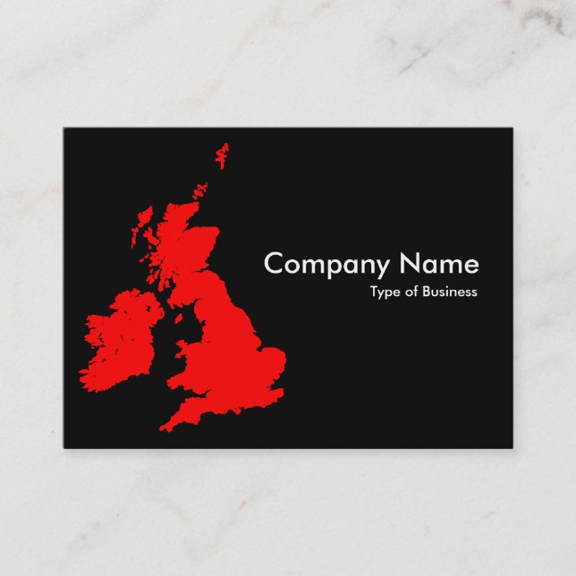 British Isles - Red and Black Business Card (Front)