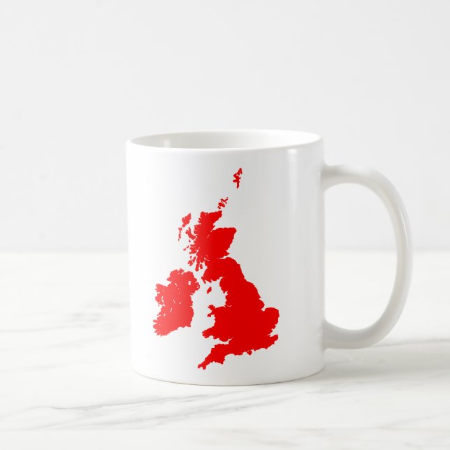 British Isles - Red Coffee Mug (Right)