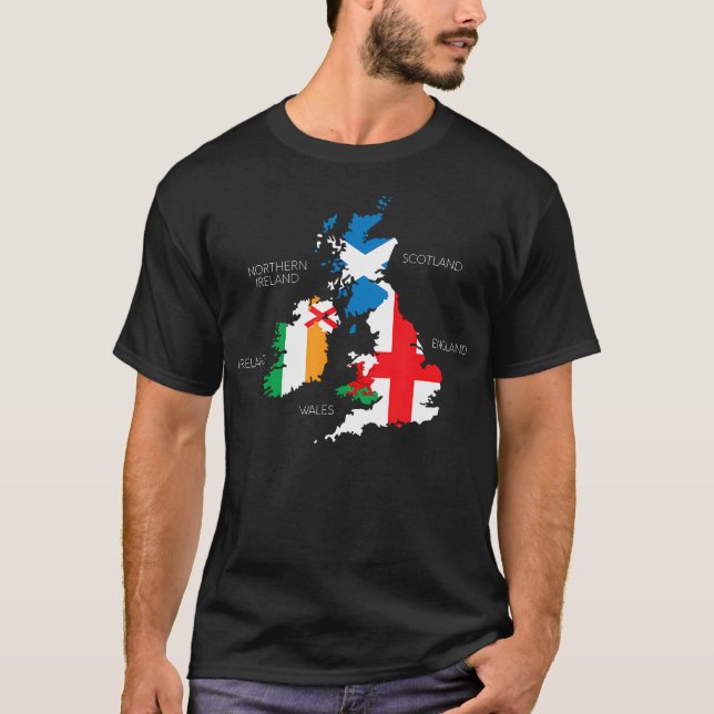 British Isles Sea Ireland Scotland Wales England M T-Shirt (Front)