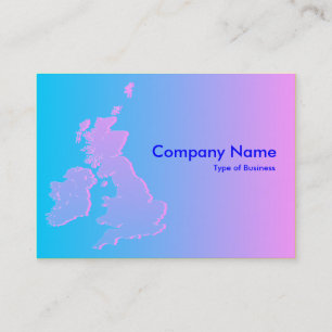 British Isles Shaded Blue to Pink Business Card