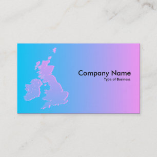 British Isles Shaded Blue To Pink Business Card
