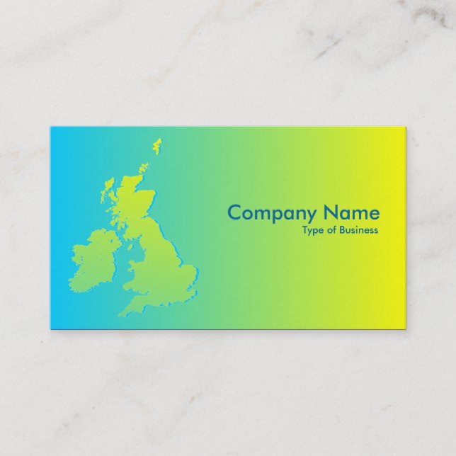 British Isles Shaded Blue To Yellow Business Card (Front)