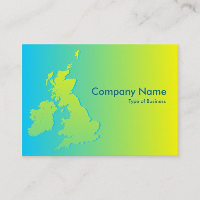 British Isles Shaded Blue to Yellow Business Card (Front)