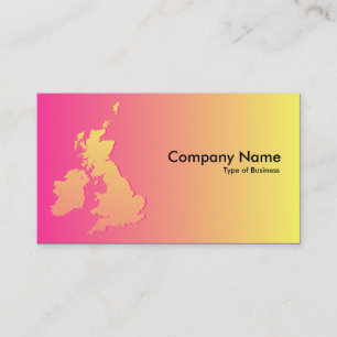 British Isles Shaded Crimson and Yellow Business Card