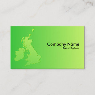 British Isles Shaded Green to Green Business Card