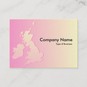 British Isles Shaded Pink and Pale Yellow Business Card