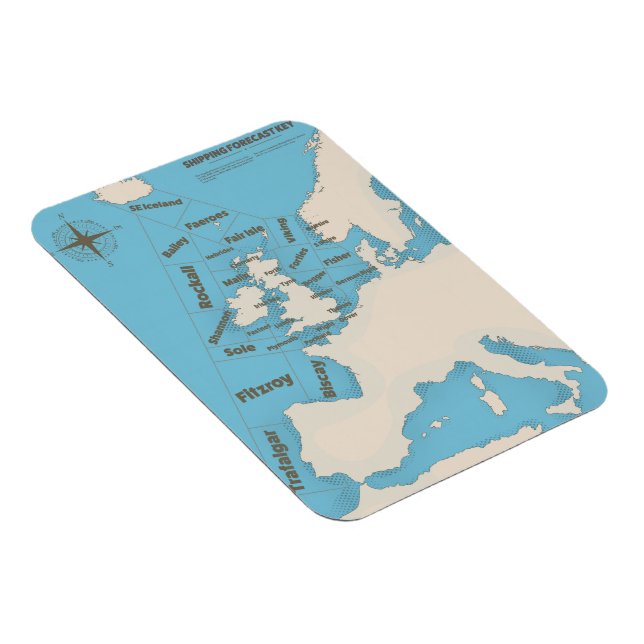 British Isles Shipping Forecast in color Magnet (Right Side)