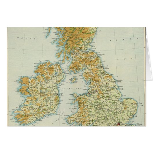 British Isles vegetation & climate map Cards (Front Horizontal)