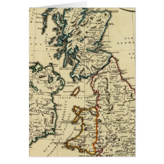 British Isles with boundaries outlined Cards (Front)