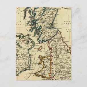 British Isles with boundaries outlined Postcard