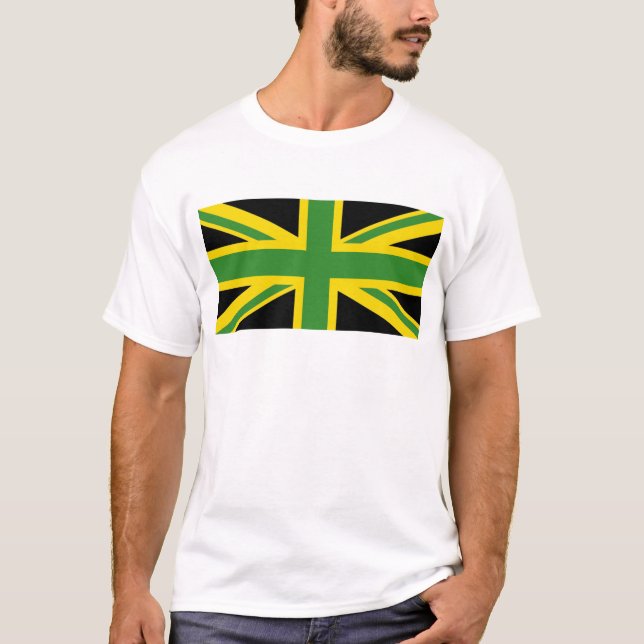 British - Jamaican Union Jack Flag  T-Shirt (Front)
