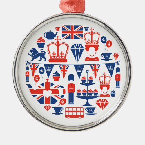 British Jubilee Icons Metal Ornament