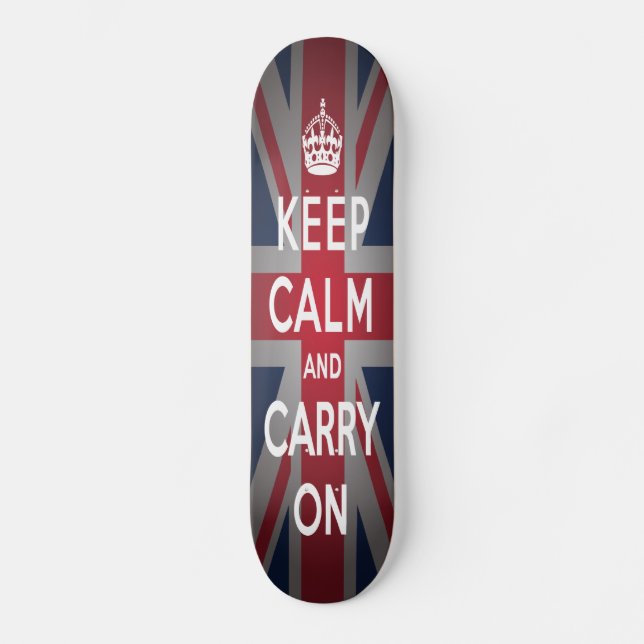 British Keep Calm Carry British Comp Skateboard (Front)