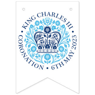 British King III Charles Memorabilia Coronation Bunting Flags