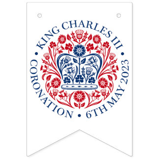 British King III Charles Memorabilia Coronation Bunting Flags