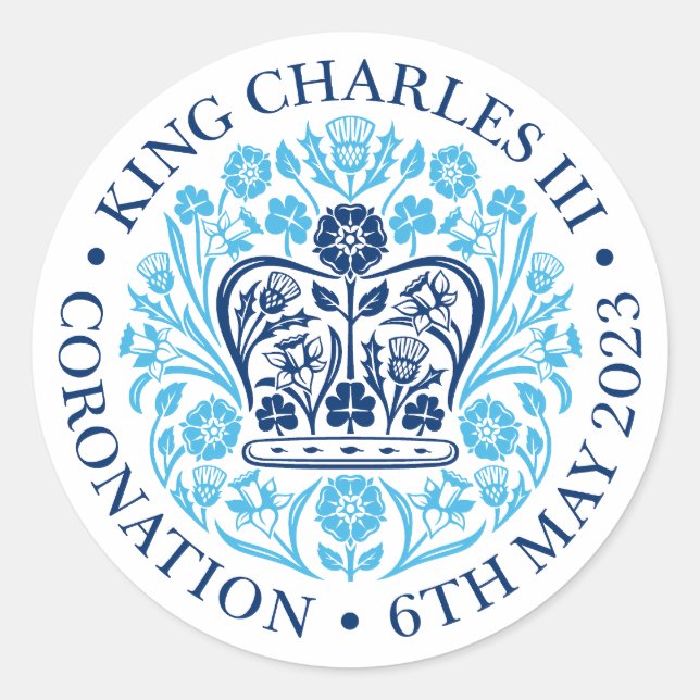 British King III Charles Memorabilia Coronation Classic Round Sticker (Front)