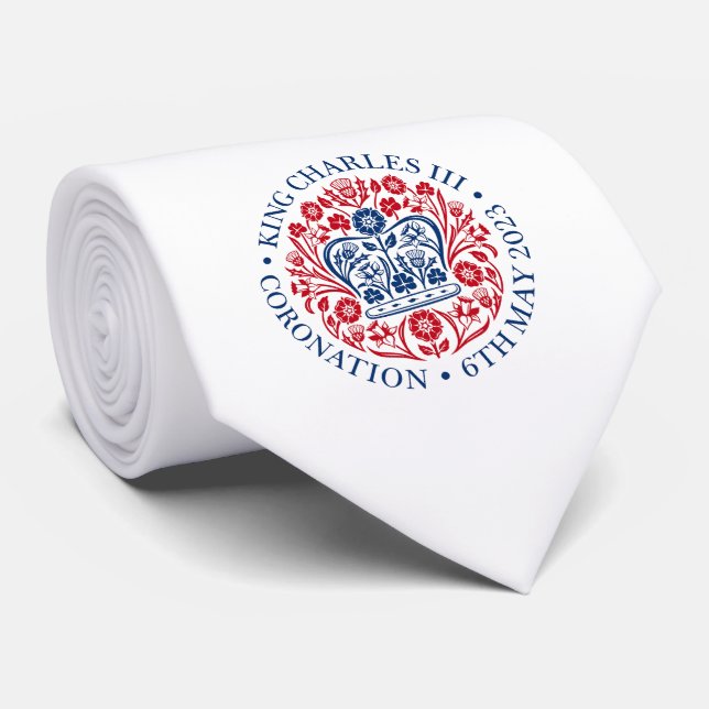 British King III Charles Memorabilia Coronation Neck Tie (Rolled)