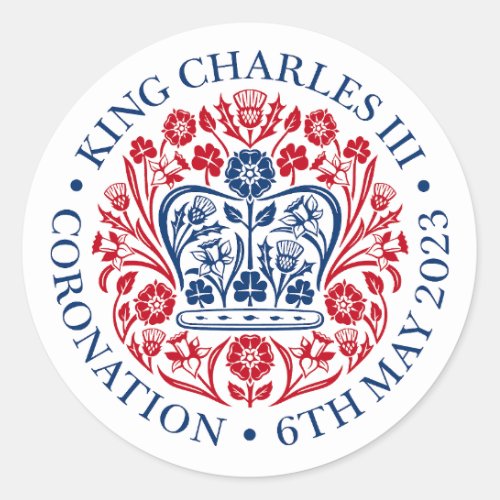 British King III Charles Memorabilia Kings Classic Round Sticker