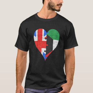 British Kuwaiti Flag Heart T-Shirt