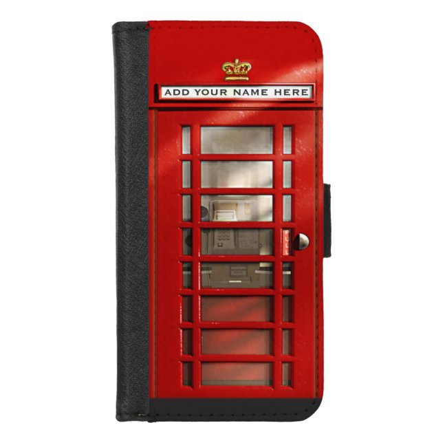 British London City Red Phone Booth iPhone Wallet Case (Front)