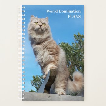 British Longhair Cat World Domination Planner by NiteOwlStudio at Zazzle