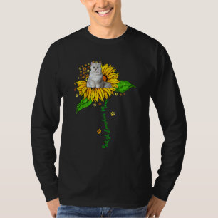 British Longhair Mom Cute Cat On Sunflower Paws Mo T-Shirt