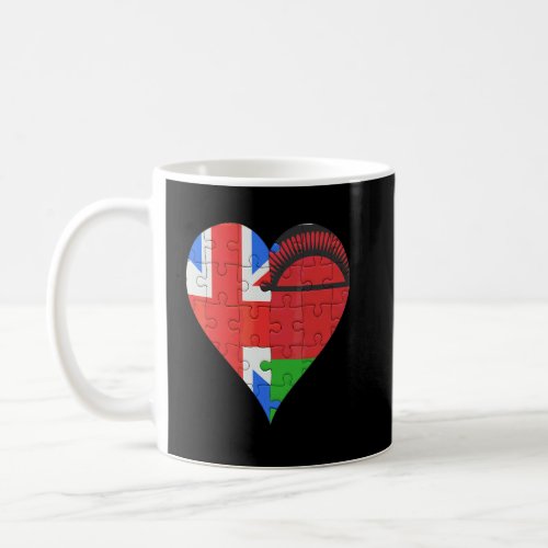 British Malawian Flag Heart  Coffee Mug