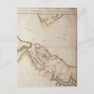 British map of the Siege of Yorktown, 1781 Postcard