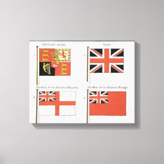British Maritime Flags, from a French book of Flag Canvas Print (Front)