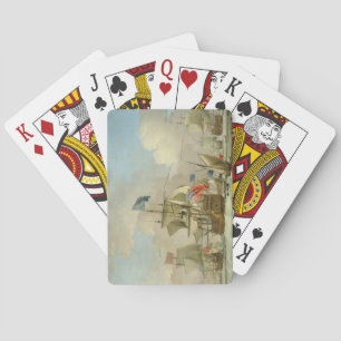 British Men-of-War and a Sloop, c.1720-30 (oil on Poker Cards