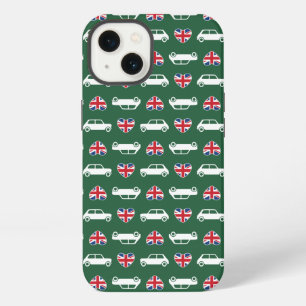 British Mini Cooper Hearts - Green iPhone 13 Case