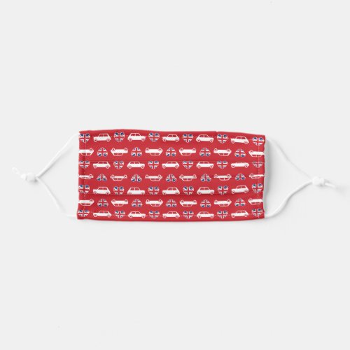 British Mini Cooper Hearts _ Red Adult Cloth Face Mask