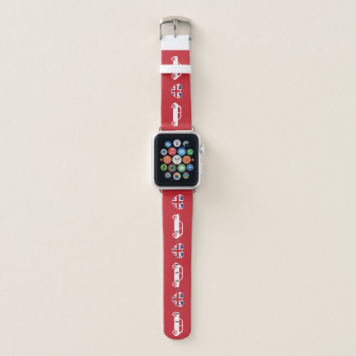 British Mini Cooper Hearts Red Apple Watch Band