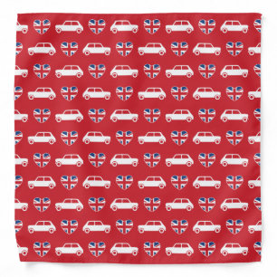 British Mini Cooper Hearts - Red Bandana