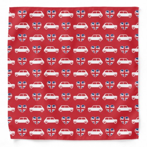 British Mini Cooper Hearts _ Red Bandana