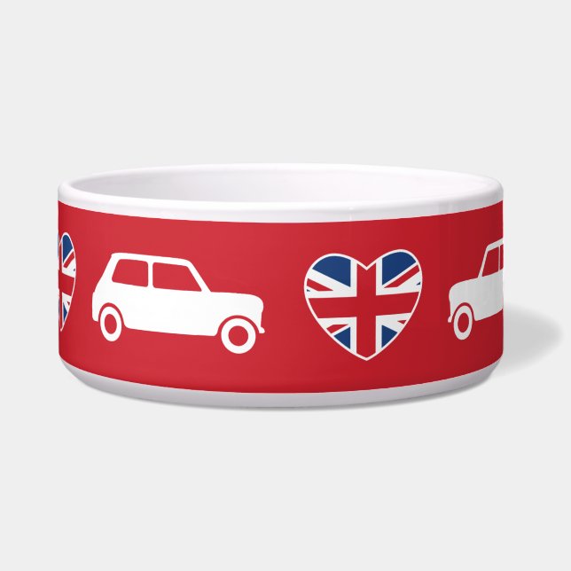 British Mini Cooper Hearts - Red Bowl (Front)