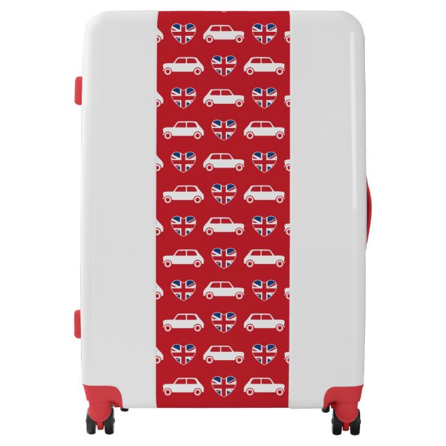 British Mini Cooper Hearts - Red Luggage (Front)