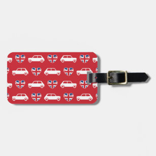 British Mini Cooper Hearts - Red Luggage Tag