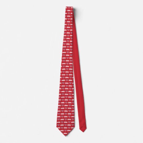 British Mini Cooper Hearts _ Red Neck Tie